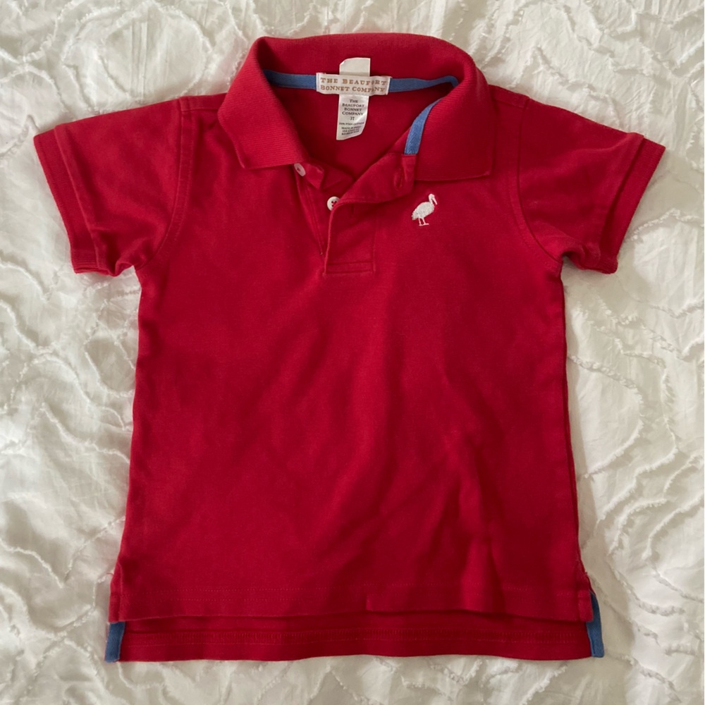 The Beaufort Bonnet Company - 3T Red Polo